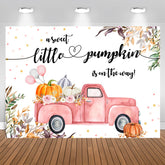 Kürbis An Der Weg Blätter Blumen Babydusche Hintergrund